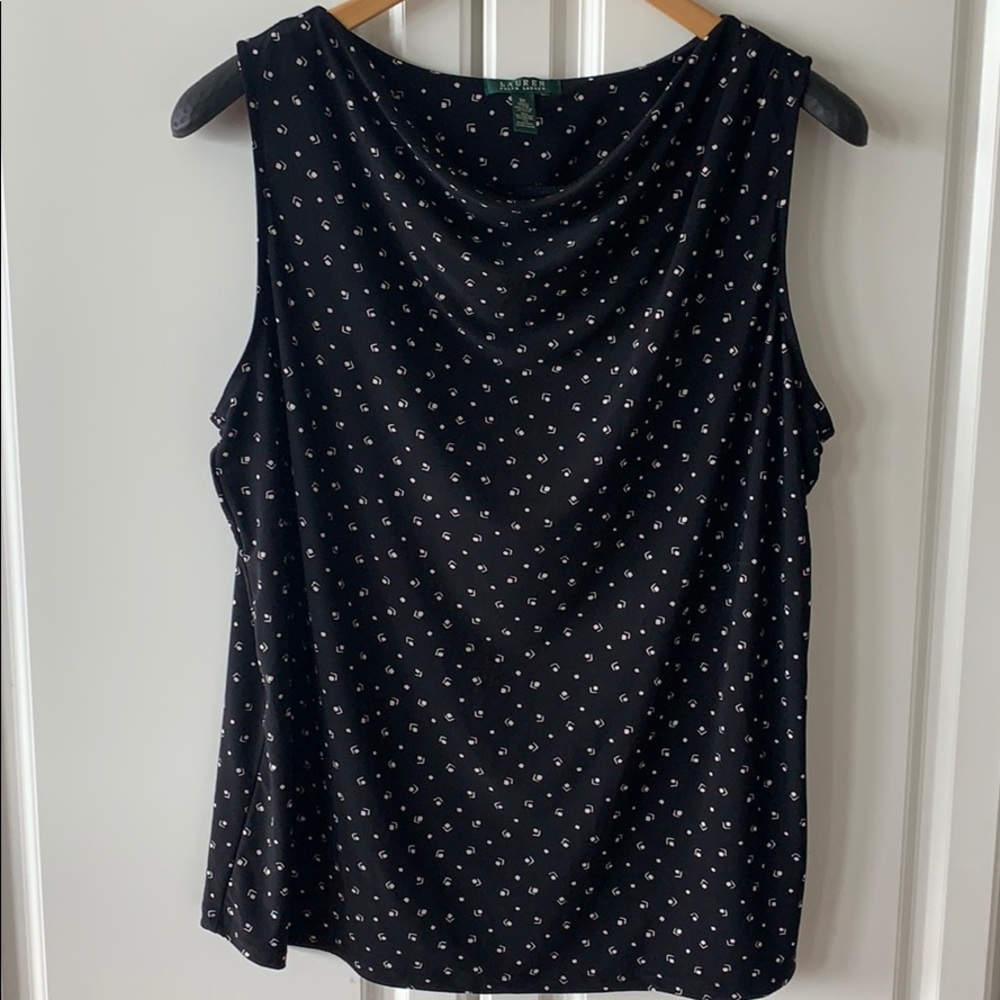 Lauren Ralph Lauren sleeveless drape neck top 3x
